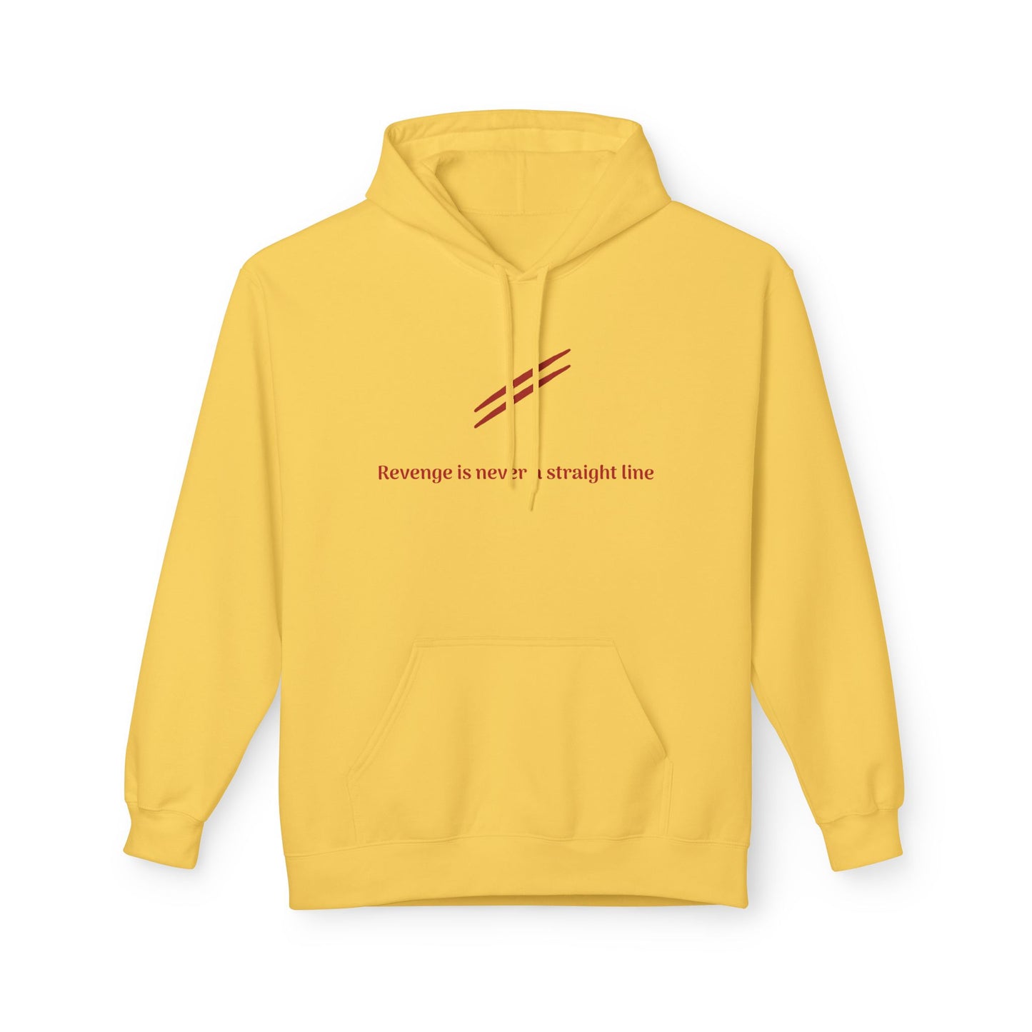 Revenge Isn't a Straight Line Hoodie - Cozy Unisex Pullover for Everyday Comfort, Casual Wear, Gifts, Unique Apparel, Fall Fashion